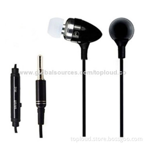 Earphones for iPod w/ assorted colors, bass sound, 3.5mm plug, metal ear shell, microphone for call